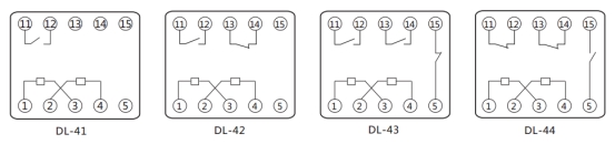 DL-43继电器内部端子外引接线图