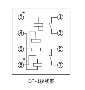 DT-1/90同步检查继电器内部接线及外部接线图